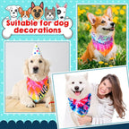 50 Pcs Tie Dye Dog Bandanas Bulk Pet Bibs Colorful Triangle Scarf Tie Dye - Image 6