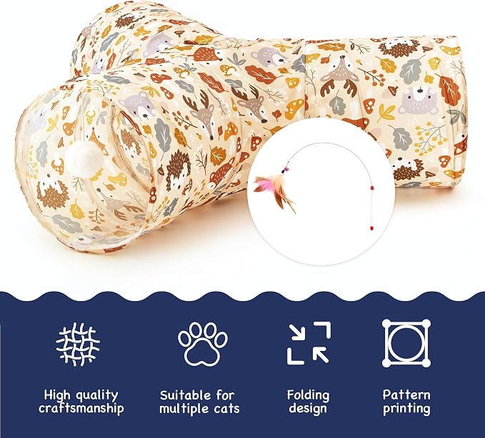 Tempcore Pet Cat Tunnel Tube Cat Toys 3 Way Collapsible, Cat Tunnels - Image 7