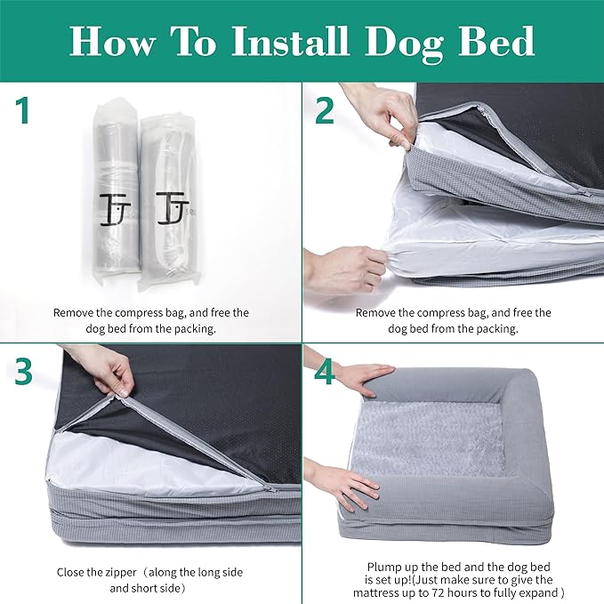 Orthopedic Dog Beds for Small Medium Dogs, Waterproof Lined Egg Crate Foam Pet - Image 6
