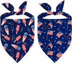 4th of July Dog Bandanas, Patriotic Pet Decorations 2 Pack, Adjustable by Unknown