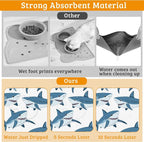 Shark Dog Food Mat, Wild Fish Absorbent Pet Feeding Mat - Image 3
