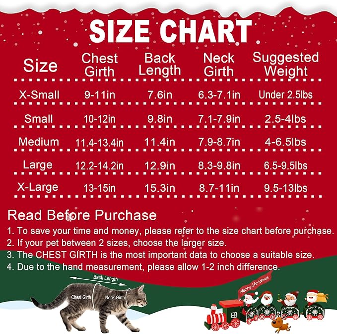 Cat Christmas Sweater Pet Winter Warm Coat Pajamas Reindeer Snowflake Knitwear - Image 3