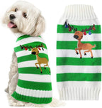 Christmas Dog Sweaters Xmas Pet Outfits Striped Elk Costume Holiday Clothes by DOGGYZSTYLE