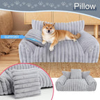 Cute Dog Cat Couch for Medium Large Dogs, Fluffy Pet Sofa Dog Couch Bed - Image 2