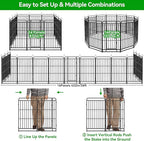 Heavy Duty Dog Playpen: 16 Steel Panels 47" Height, Square Steel Pipe - Image 8