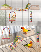 5in1 Bird Parakeet Toys, Detachable Birdie Perches Platform Swing - Image 4