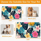 Tropical Palm Dog Food Mat, Exotic Leaves Floral Absorbent Pet Feeding Mat - Image 6
