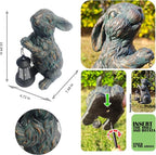 Solar Garden Outdoor Decor Bunny Statues, Figurine Decorations Rabbit - Image 3