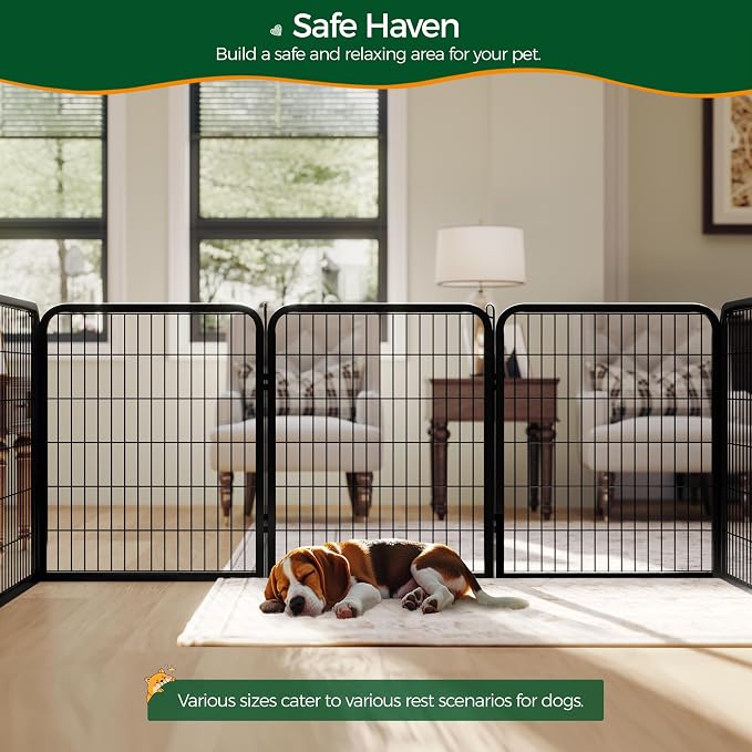 Yaheetech Dog Playpen Outdoor, 32 inch 6 Panels Dog Pen Indoor Heavy Duty Puppy - Image 3
