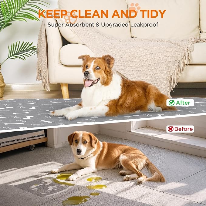 Washable Pee Pads for Dogs, Fast Absorbent Dog Pee Pads for Crate Pet Training - Image 7