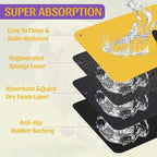 Cute Black Cat Peeking Pet Bowl Mat, Absorbent Placemat - Image 3
