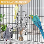 KATUMO Large Bird Toys, Natural Wooden and 304 Stainless Steel Bell Toy - Image 4