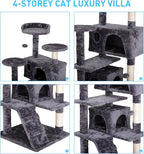 54-Inch Cat Tree for Large Cats, Sturdy Multi-Level Cat Tower - Image 2