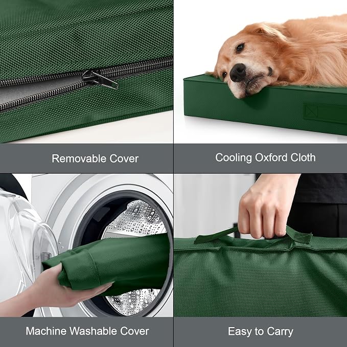 Outdoor Large Washable Dog Bed, Orthopedic Egg Crate Foam Dog Crate Mat - Image 6
