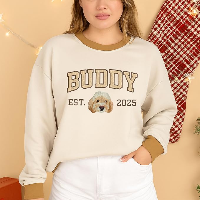 NAZENTI Personalized Dog Sweatshirt, Custom Photo Shirts, Dog Embroidered Shirt - Image 3