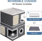 Shikha 2-Storey Cat Houses for Indoor Cats, Dual-Purpose Double Large Cat Beds - Image 6