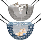Unittype 2 Pieces Cat Cage Hammock Hanging Pet Bed Double Layer Soft Plush by Unittype