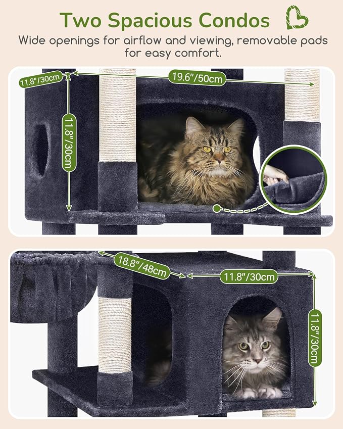 Globlazer Heavy Duty Cat Tree, 74in Sturdy Cat Tower - Image 3