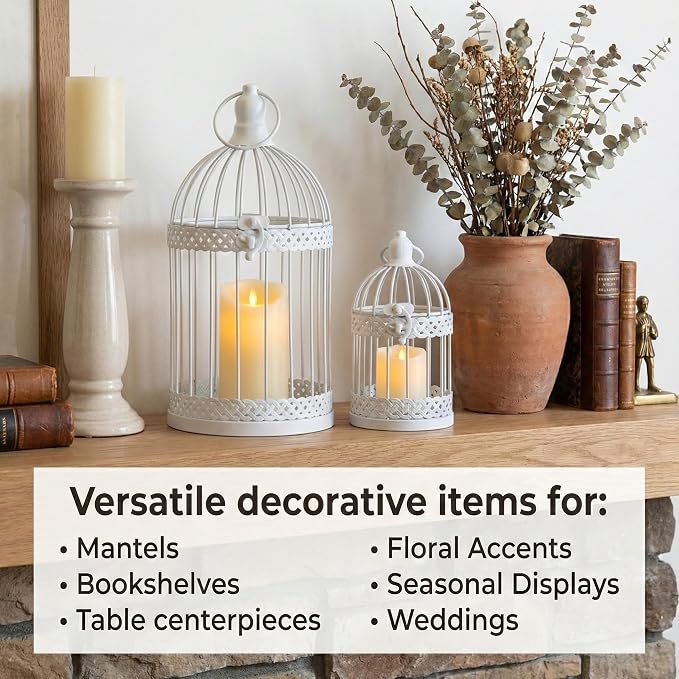 Vela Lanterns Bird Cage Decor Candle Holder Lantern Decorative Wedding Table - Image 7