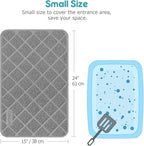 PVC Cat Litter Mat 24x15 Inch Grey, Less Waste Cat Litter Box Mat, Soft on - Image 2