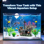 6 Pcs Aquarium Decor Set Shipwreck Decoration Little Diver Floating Fish Tank - Image 2