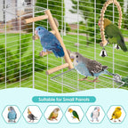 4Pcs Bird Perches Toys, Stainless Steel Perch Platform, Natural Wood Parrot - Image 6