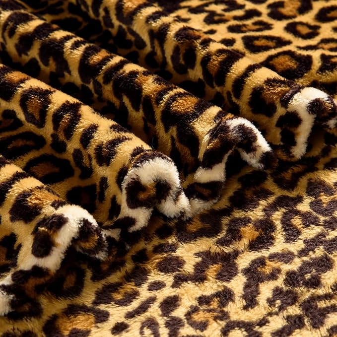 Bnuitland Leopard Print Fleece Flannel Twin Size Blanket, Super Soft 300 GSM - Image 5