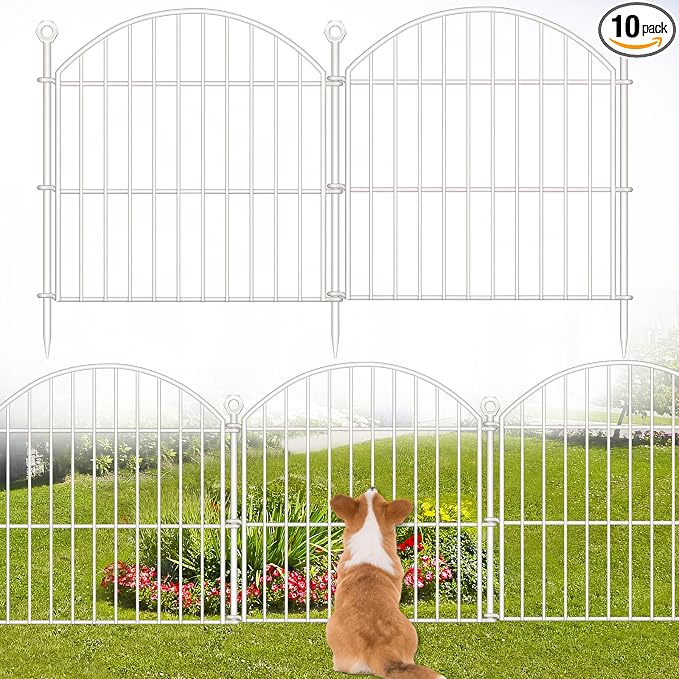 Decorative Garden Fence 24in x20ft, 10 Pack No Dig Fence Animal Barrier by Thrivinest