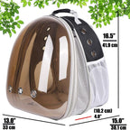 Front Expandable Cat Backpack Carrier, Fit up to 20 lbs, Polarized Tinted Brown - Image 2