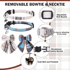 Cat Collar with Bells Breakaway, Bowtie Cat Collar - Image 3
