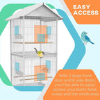 PawHut Wrought Metal Bird Cage Feeder - Image 4