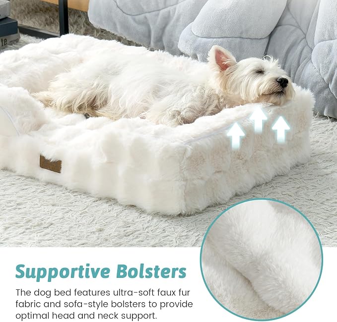 Orthopedic Dog Bed for Large Medium Size Dog, Soft and Warm Faux Fur Sofa for - Image 4