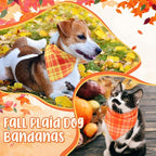 Abbylike 50 Pcs Orange Plaid Dog Bandanas Bulk Check Pattern Bandanas - Image 4