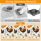 Dog Bowl Mat, Chickens Roosters Pet Feeding Mat - Image 3