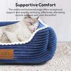 Cat Dog Bed for Pets, Rectangle Pet Bed Gift for Puppy and Kitten, Machine - Image 2