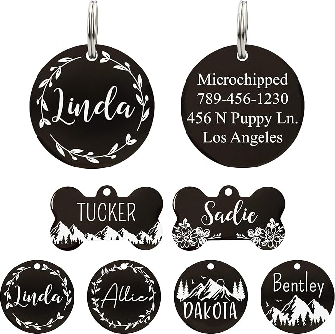 UltraJoys Stainless Steel Pet ID Tag Dog Name Tags Personalized Front and Back by UltraJoys
