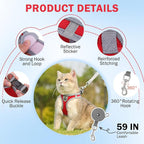 SCENEREAL Cat Harness and Leash Set Escape Proof, Adjustable Soft Air Mesh - Image 3