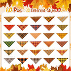 Sweetude 60 Pcs Fall Dog Bandanas Bulk Plaid Bandanas - Image 5