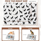 Funny Black Cat Dog Food Mat, Absorbent Pet Feeding Mat - Image 2