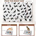 Funny Black Cat Dog Food Mat, Absorbent Pet Feeding Mat - Image 2