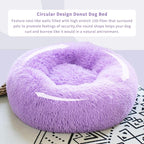 Calming Donut Dogs Beds for Small Dogs Washable, 19inch Fluffy Round Puppy Bed - Image 4