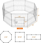Yaheetech 24" High 8 Panel Foldable Metal Dog Exercise Pen Pet Playpen Dog - Image 3