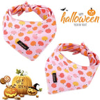 ARING PET Halloween Dog Bandanas, Cotton Pink Pumpkin Pet Bandanas Cute - Image 3