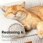 FUKUMARU Dog Couch Bed, Corduroy Cozy Cat Bed - Image 2