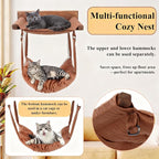 JSPYFITS Wooden Cat Wall Hammock, 18.9 x 12.6 Inch Double Layer Cat Furniture - Image 3