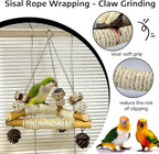 Large Bird Swing for Cage with Chew Toys, 3 Sisal-Wrapped Bird Perches & Stable - Image 5