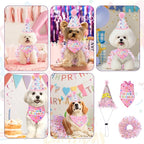 Dog Birthday Bandana with Hat and Dress Girl Set Puppy Birthday Party Supplies - Image 5