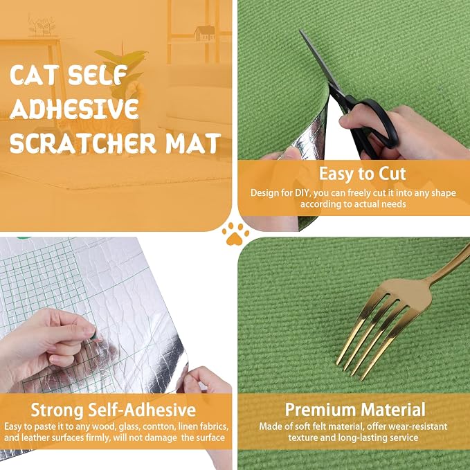 Climbing Cat Scratcher Mat Trimmable Cat Scratching Post Carpet 118’’x15.8’’ - Image 3