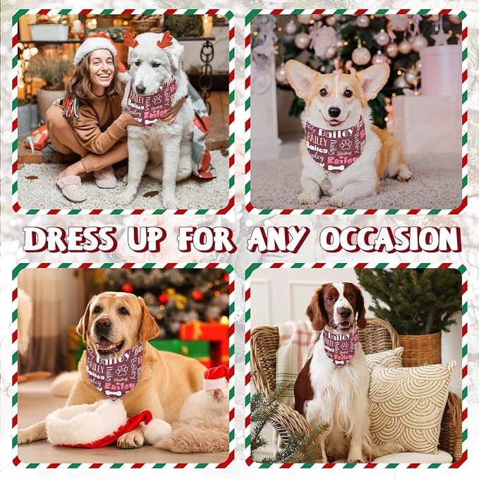 Personalized Dog Bandanas Custom Neckwear Name Button Anti-loosening Dog Scarf - Image 6