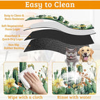 Tropical Cactuses Feeding Mat, Blooming Succulents Absorbent Quick-Dry Cat Dog - Image 5